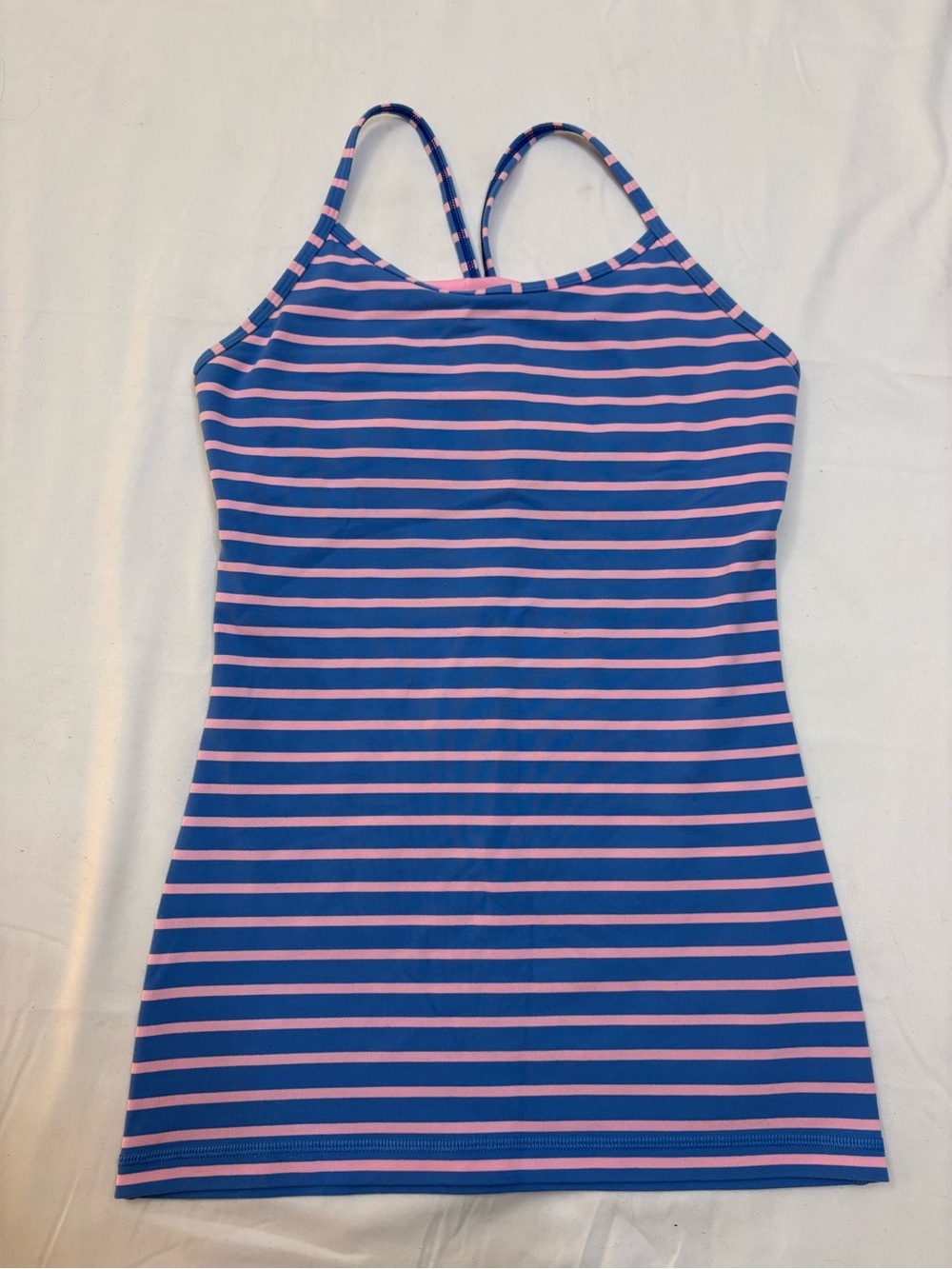 Ivivva by Lululemon Striped Racerback Athletic Tank Top Pink Blue Girls Size 12